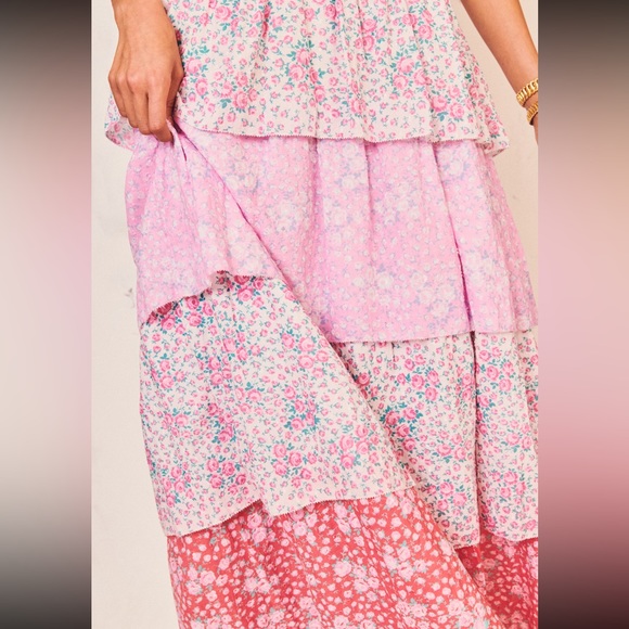 LoveShackFancy Caressa Sleeveless Floral Ruffle Dress - Picture 15 of 15